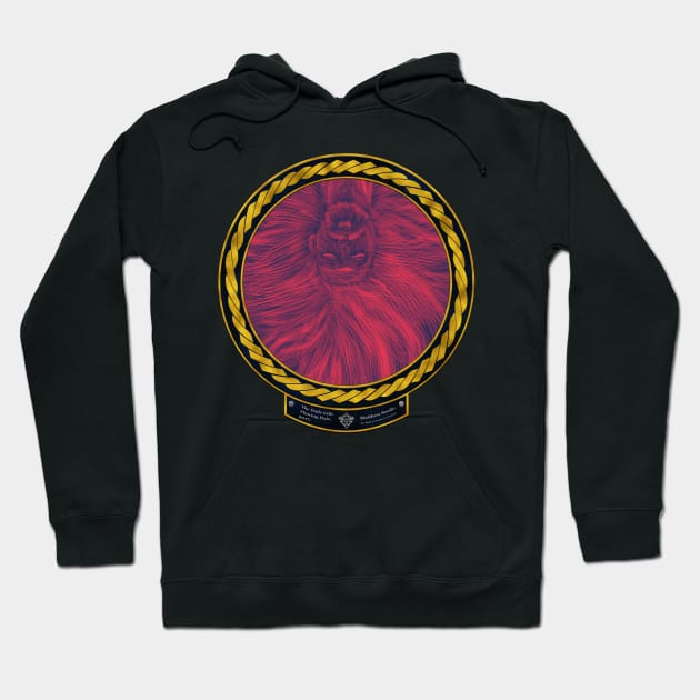 The Dude with Flowing Hair (frame gold celtic rope space) flipped Hoodie by Swabcraft